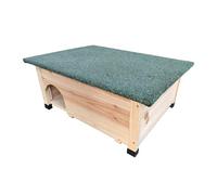 Relaxdays Casa para erizos con Suelo, Entrada laberíntica y Techo Resistente, Madera, 25 x 57 x 44 cm, casita Natural.