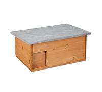 Relaxdays Casa para erizos, construcción de erizos con Suelo, Puerta para Ratas y Entrada de Laberinto, Madera, 21 x 46 x 34 cm, Color Naranja