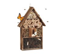 Relaxdays Casa para insectos de madera de 50 cm marrón claro