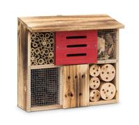 Relaxdays Casa para insectos de madera marrón claro,rojo