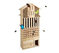 Relaxdays Casa para Insectos y Erizos XXL, Madera, Marrón, 118 x 57 x 24 cm | Mariposa, casa para erizos, madera, (Al x An x Fon): 118 x 57 x 24 cm