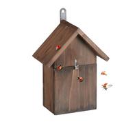 Relaxdays Casa para mariquitas de madera marrón,plata