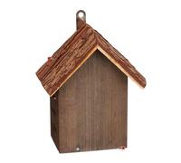 Relaxdays Casa para Mariquitas, Refugio Mariquillas, Casita Madera, para Colgar, Exterior, 22x18x12cm, Marrón