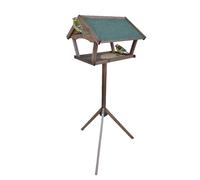 Relaxdays Casa para pájaros con Soporte, 137 cm de Altura, Techo Impermeable, jardín y balcón, Madera de Abeto, marrón, 80%, 137 x 66 x 59 cm