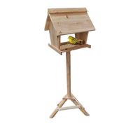 Relaxdays Casa para pájaros con Soporte, Madera de Abeto, jardín, balcón y terraza, HBT: 107 x 32 x 27 cm, Natural