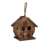 Relaxdays Casa para pájaros decorativa de madera marrón