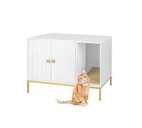 Relaxdays Armario para arenero de gatos blanco,oro