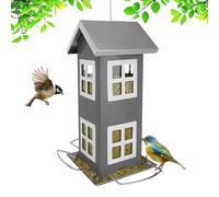 Relaxdays Casita colgante para pájaros blanco,plata,gris