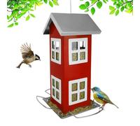 Relaxdays Casita colgante para pájaros blanco,rojo,plata
