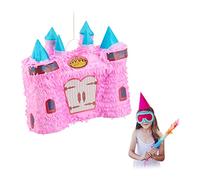 Relaxdays Castillo, Infantil de Cuentos para Rellenar, Cumpleaños niña, Piñata Princesa para Golpear, Rosa, Color, 1 Unidad (10031491)