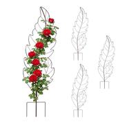 Relaxdays celosía de Metal en Forma de Hoja, Soporte para trepadoras, jardín y macetas, marrón 100 x 30 cm