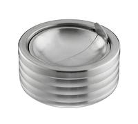 Relaxdays Cenicero con Tapa para Interior y Exterior, Acero Inoxidable, Plateado, 5,5 x 11,5 cm, 5 cm