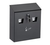 Relaxdays Cenicero de pared cuadrado en antracita antracita,blanco,plata