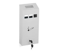 Relaxdays Cenicero de pared para exterior blanco blanco,negro,plata