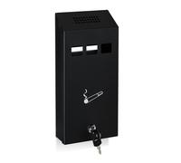 Relaxdays Cenicero de pared para exterior negro