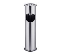Relaxdays Cenicero de pie con cubo 8 l plata