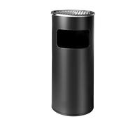 Relaxdays Cenicero de pie con Cubo de Basura, Metal, 30 L, Columna de Fumadores, HD: 60,5 x 23,5 cm, Cubo Interior extraíble, Color Negro