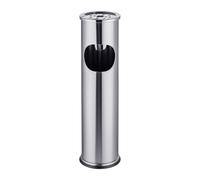 Relaxdays Cenicero de pie con cubo 8 l plata