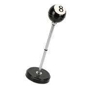 Relaxdays cenicero de pie regulable 37,5-70 cm, acero, diseño bola de billar, base estable, negro/plateado