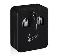 Relaxdays Cenicero metálico de pared para exterior negro