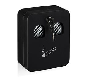 Relaxdays Cenicero metálico de pared para exterior negro
