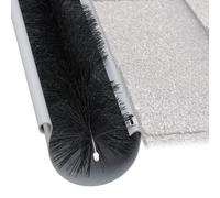 Relaxdays Dachrinnenbürste 10 cm Cepillo para Canalones, 400 x 10 cm, Protección contra Follaje, Pájaros y Martas, Cerdas de Plástico, Negro, Acero