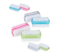 Relaxdays Cepillo para uñas set de 8 azul,verde,fucsia