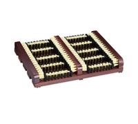 Relaxdays Cepillo Rascador para Zapatos, Antideslizante, Cerdas PP Resistente, Interior y Exterior, Madera, Marrón, 5.5 x 36 x 26 cm