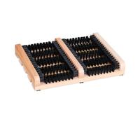 Relaxdays Cepillo Rascador para Zapatos, Antideslizante, Cerdas PP Resistente, Interior y Exterior, Madera, Marrón/Negro, 5.5 x 36 x 26 cm