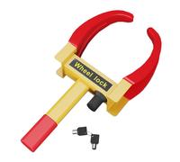 Relaxdays Cepo coche para rueda con cerradura amarillo,rojo,negro