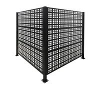 Relaxdays Cerramiento Square para contenedores, 2 Paneles 120 x 120 cm, protección Visual Modular, Negro