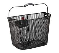 Relaxdays Cesta Bicicleta Delantera Extraíble Fácil y Rápida de Colocar, Acero, Negro, 27 x 34,5 x 26 cm