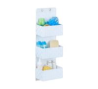 Relaxdays Cesta Colgante Organizadora para Puerta, Plástico, Blanco, 75 x 25 x 15 cm