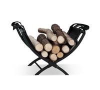 Relaxdays Cesta de leña de acero negro