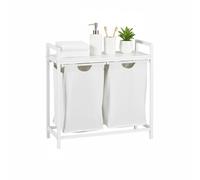 Relaxdays Cesto para ropa sucia con 2 sacos blanco,gris