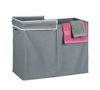 Relaxdays Cesto Ropa Sucia con Tapa, 100 L, Cubo para Colada Plegable, Tela, 50 x 68 x 34 cm, Baño y Dormitorio, Gris, Poliéster