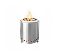 Relaxdays Chimenea de Mesa sin Humo, Acero Inoxidable, HxØ 25 x 22,5 cm, Bandeja Cenizas, Camping, Plateada