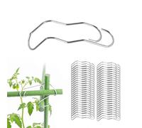 Relaxdays Clips de bambú, acero inox, 100 uds plata