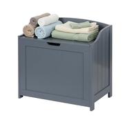 Cofre de Almacenamiento Relaxdays, 80 L, para Ropa Sucia, Ropa de Cama y Juguetes, baño, Cofre con Tapa, MDF, Gris