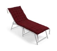 Relaxdays Cojín Acolchado para Banco y palets, Exterior, con Cintas, 190 x 70 cm, Rojo