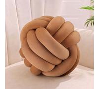 Relaxdays Cojín Anudado Decorativo para sofá, Estilo escandinavo, Ø 25 cm
