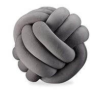 Relaxdays Cojín Nudo con Diseño Nórdico para el Sofá, Poliéster y Gomaespuma, Gris Oscuro, Diámetro 25 cm