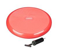 Relaxdays Cojín de Equilibrio con Inflador, PVC, Rojo, 7 x 33 cm