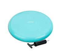 Relaxdays Cojín de Equilibrio con Inflador, PVC, Verde, 7 x 33 cm