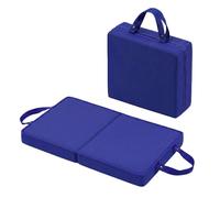 Relaxdays Cojín de Rodillas Plegable para jardín, Azul Oscuro | taller y yoga, espuma con asas, 6x61x34 cm