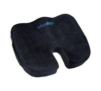 Relaxdays Cojín Ergonómico para Coxis, Espuma Memoria con Gel, Oficina, Coche, Silla de Ruedas, Alivia la Presión, Negro