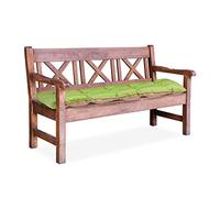 Relaxdays Cojín para Banco de Exterior, Algodón-Poliéster, Verde, 52x118x8 cm