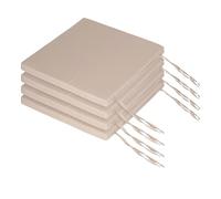 Relaxdays Cojines para sillas, Set de 4, 40x40 cm, con Cintas, Interior/Exterior, Funda poliéster, Espuma, Beige