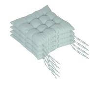 Relaxdays Cojines para sillas, Set de 4, Acolchados con Cintas, 40x40 cm, Interior/Exterior, poliéster, Verde Claro