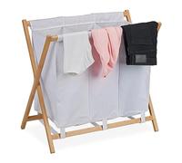 Cesto ropa sucia canasto plegable cubo de lavandería 3 bolsas ligero 20 kg
